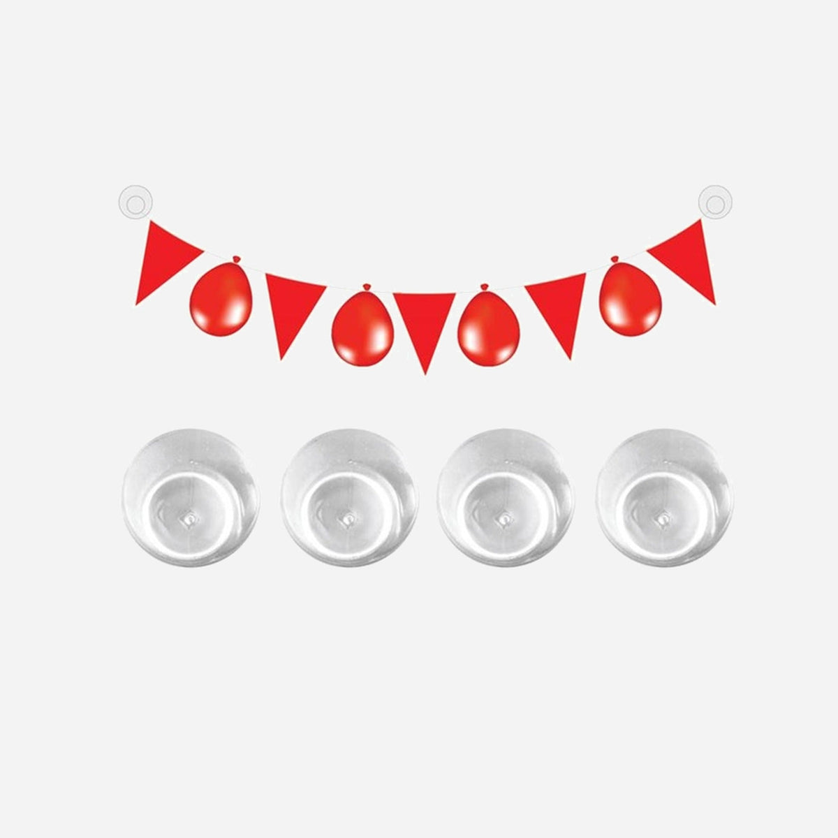 Kit 4 fixations ventouses pour guirlande et ballons 3 cm