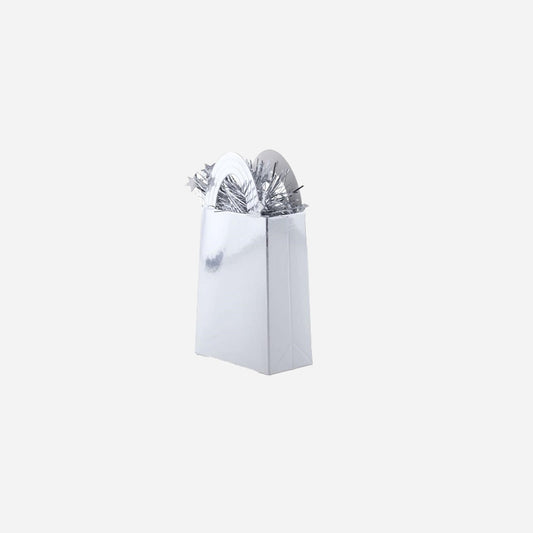 Poids pour ballon sac cadeau argent brillant 12 cm