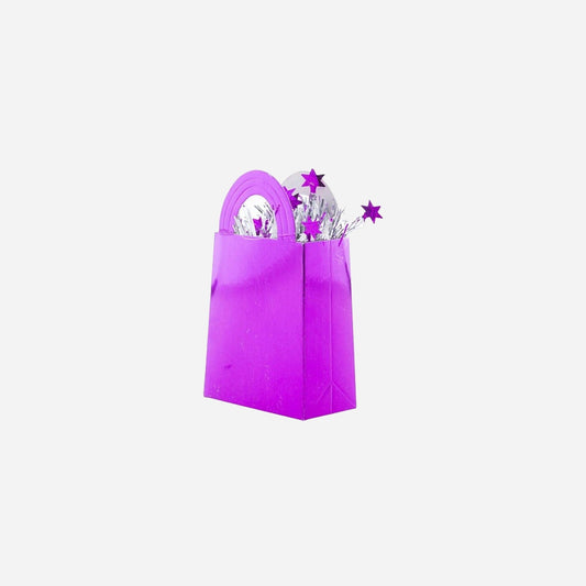 Poids pour ballon sac cadeau rose brillant 12 cm