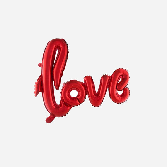 Ballon aluminium love rouge 100 × 67 cm