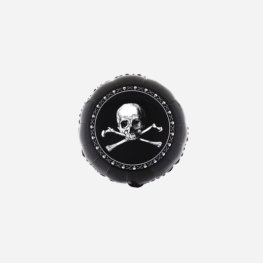 Ballon aluminium pirate noir 52 × 46 cm