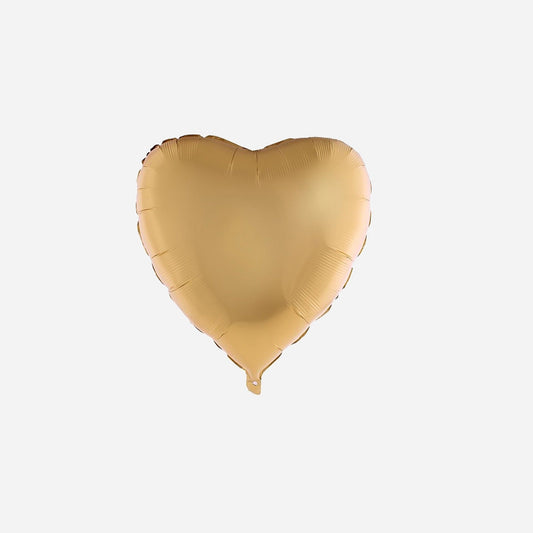 Ballon aluminium coeur or mat 80 × 75 cm