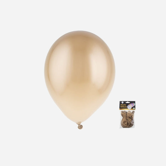 Lot de 12 ballons latex chromé or 29 × 40 cm