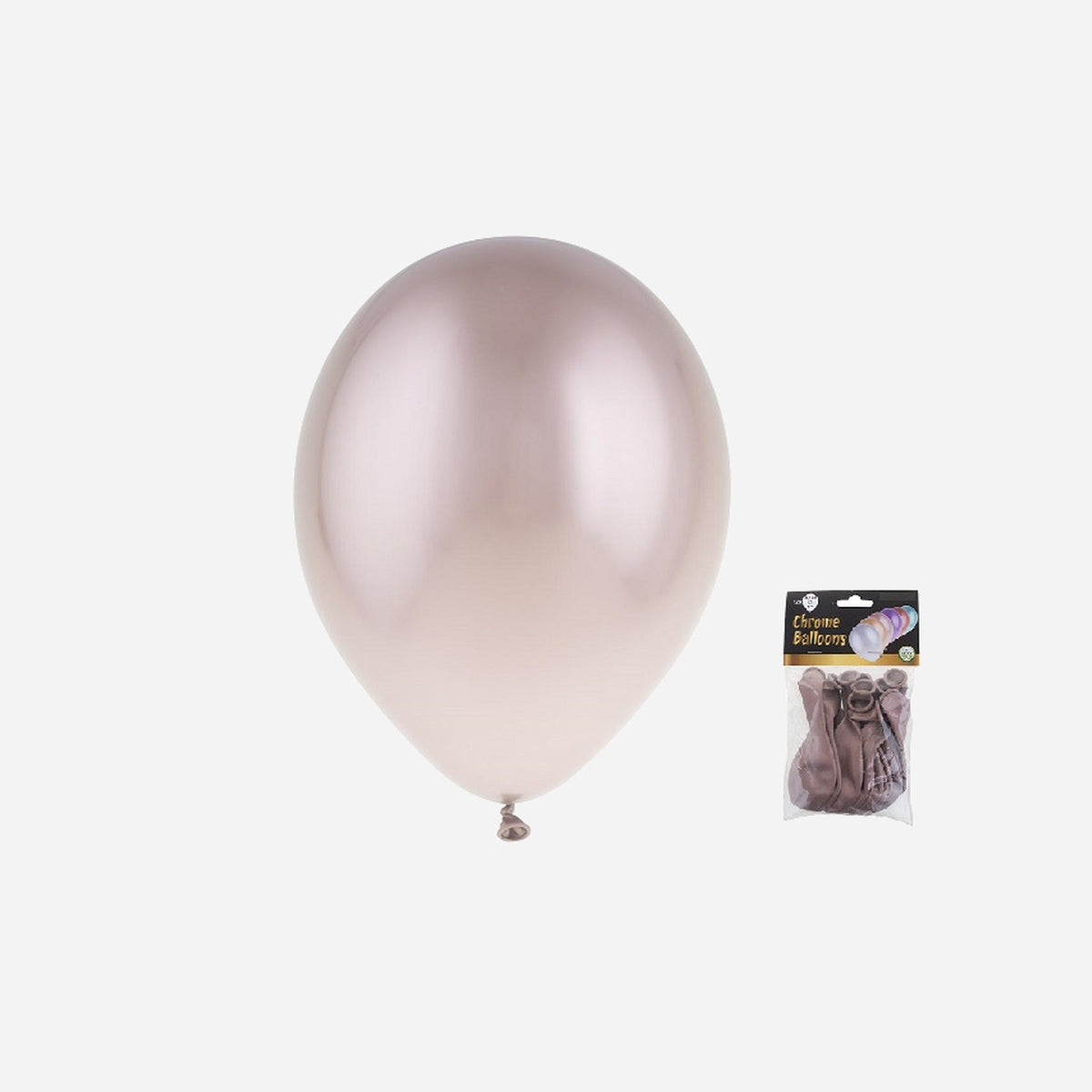 Lot de 12 ballons latex chromé or rose 29 × 40 cm