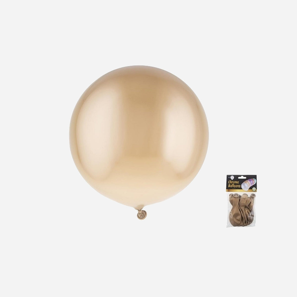 Lot de 12 ballons latex rond chromé or 30.5 cm