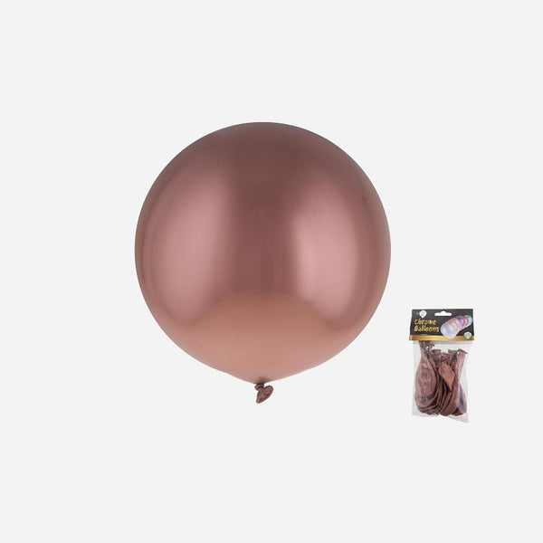 Lot de 12 ballons latex rond chromé cuivre 30.5 cm