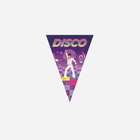 Guirlande 10 fanions motif "Disco" 5 m