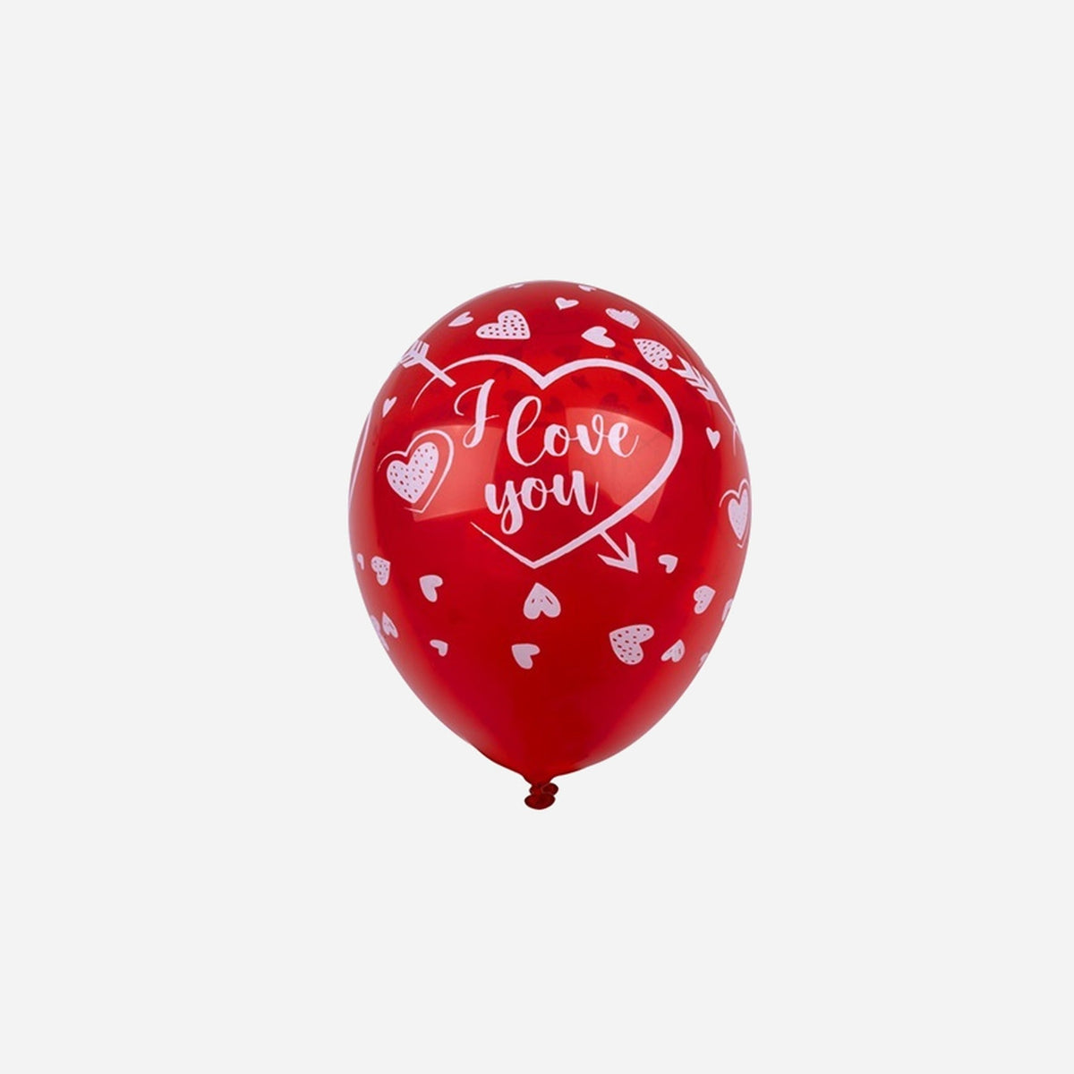 Lot de 12 ballons de fête rouges motifs coeurs 30 cm
