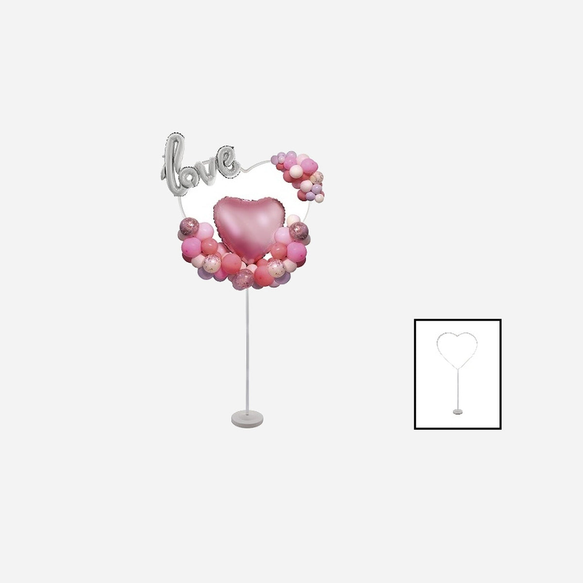 Structure avec coeur pour ballons 1,56 m
