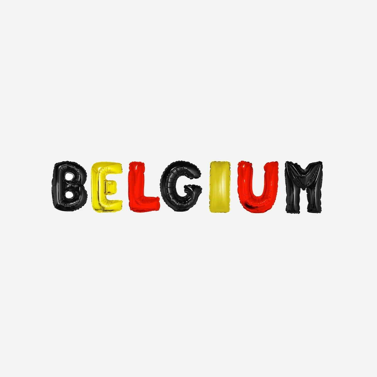 Kit ballons aluminium tricolores "Belgium" 7 pièces 41 cm