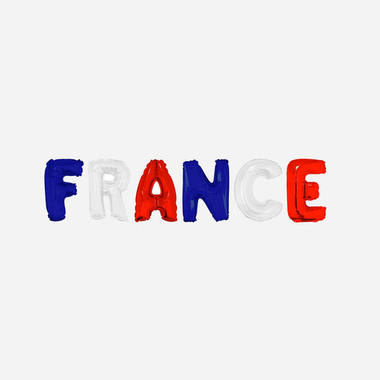 Kit ballons aluminium tricolores "France" 6 pièces 41 cm