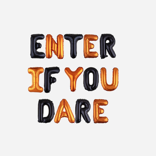 Kit ballons aluminium "Enter if you dare" bicolore 14 pièces 41 cm