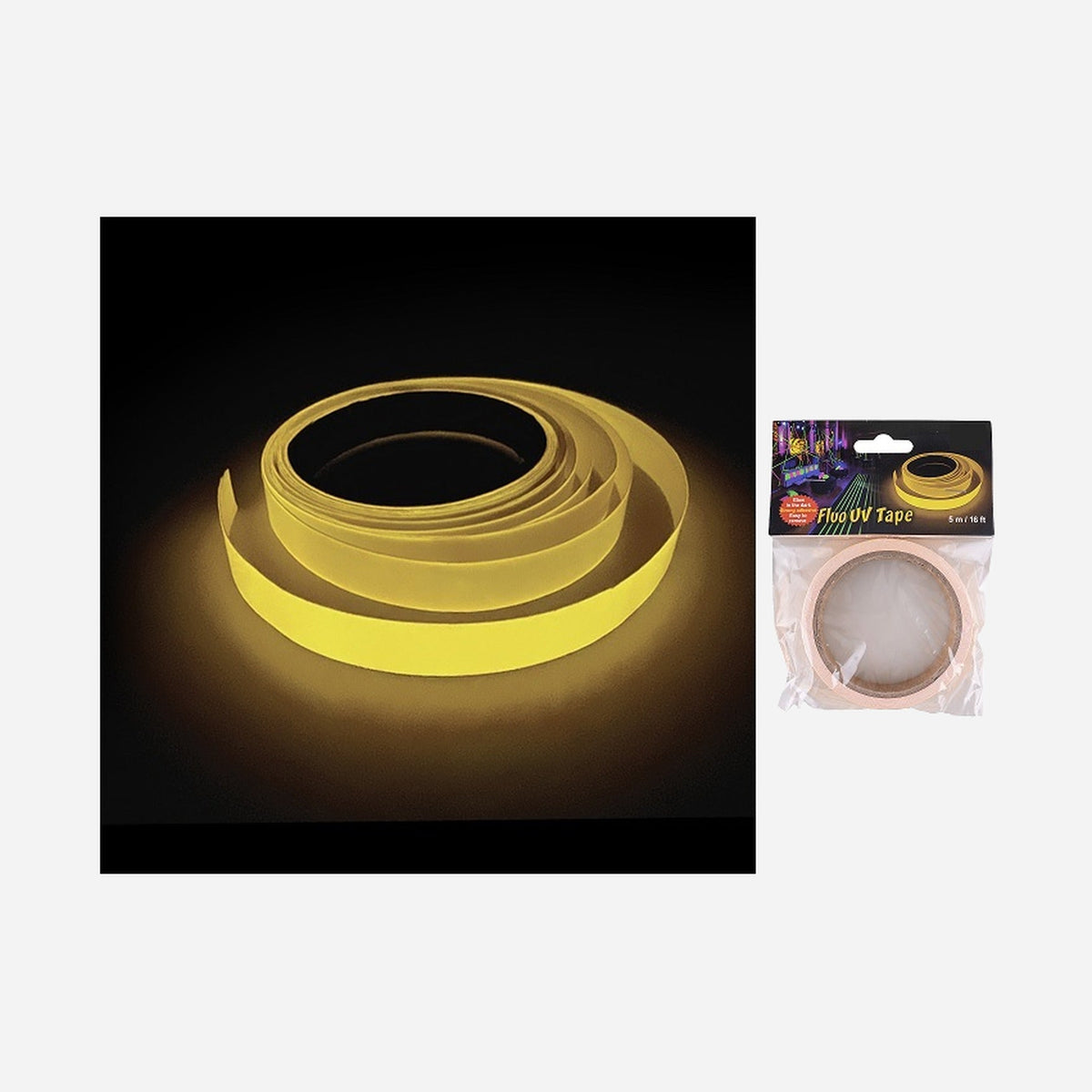 Ruban adhésif fluo jaune 5mx15 mm