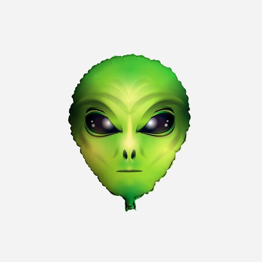Ballon aluminium Alien vert 45 × 50 cm