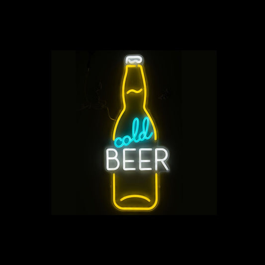 Décoration enseigne néon "Cold Beer" lounge 220V 25 × 60 cm