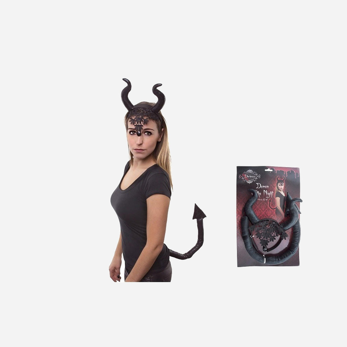 Set accessoires diable/diablesse noir 2 pièces