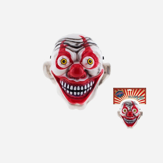 Masque de clown démoniaque avec yeux mobiles 24 × 22 cm