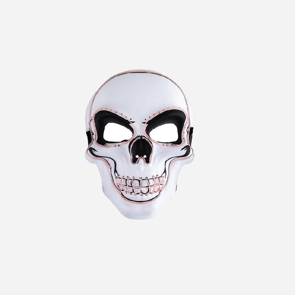Masque coque d'horreur crâne EL LED's lumineux blanc