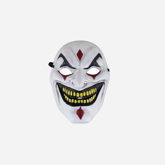 Masque coque de clown démoniaque blanc