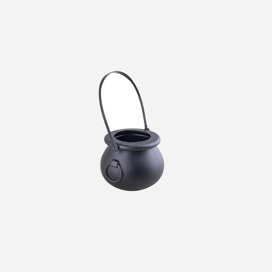 Chaudron noir de sorcière avec anse 14 × 12 cm