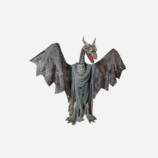 Dragon zombie géant lumineux sonore et motorisé 1,87 m 220V