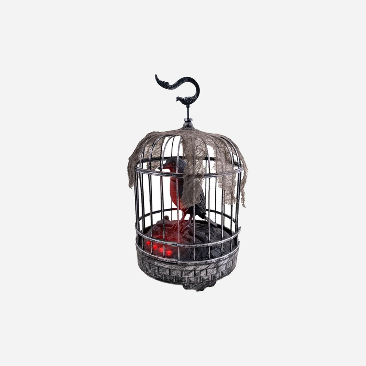 Corbeau dans une cage lumineux sonore motorisé 32 × 20 cm