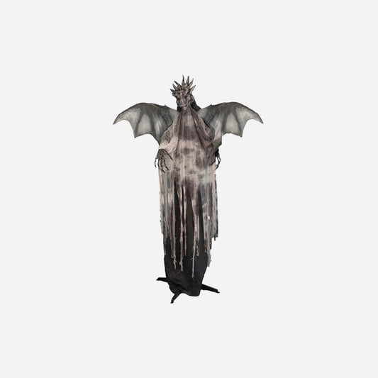 Dragon zombie avec ailes lumineux sonore et motorisé 1,75 m