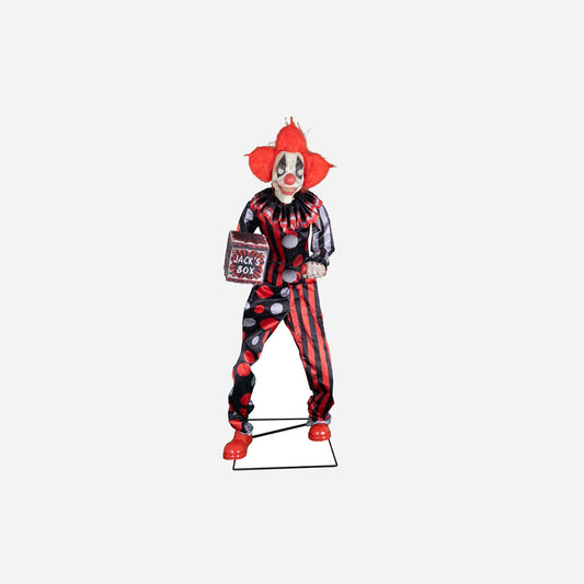 Clown avec boite à musique lumineux sonore et motorisé 1,75 m 220