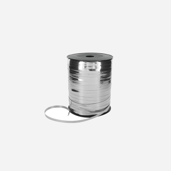 Ruban/bolduc cadeau argent 400 m x 5 mm