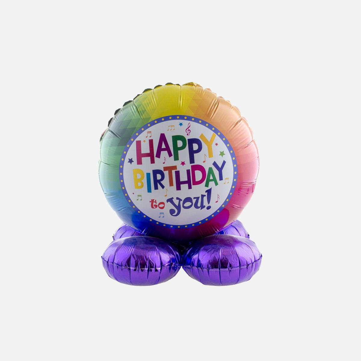 Ballon aluminium happy birthday sur pied 50 cm