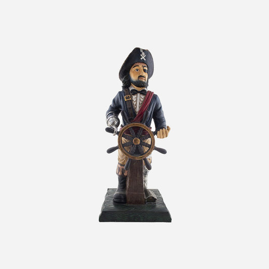 Statue pirate avec gouvernail et tricorne 76 cm