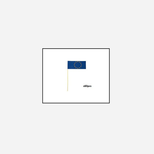 Lot de 60 drapeaux avec baguette 12 × 23 cm