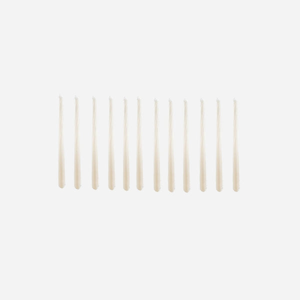Lot de 12 bougies blanches 25 cm