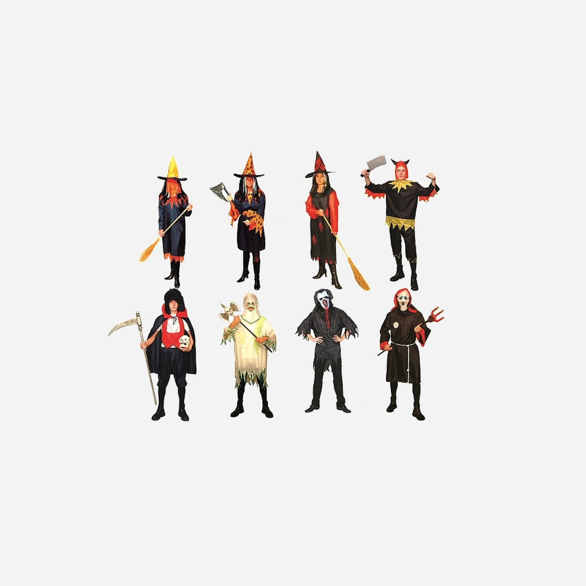 Lot de 24 déguisements Halloween pour adultes assorti