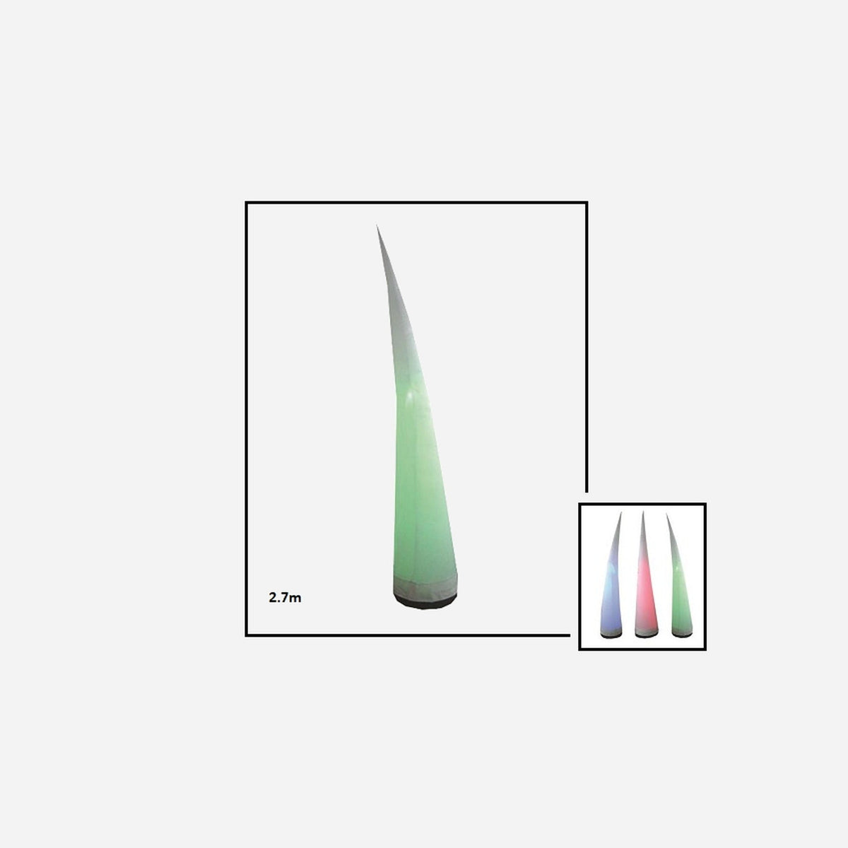 Cone gonflable LED's et télécommande 2,7 m