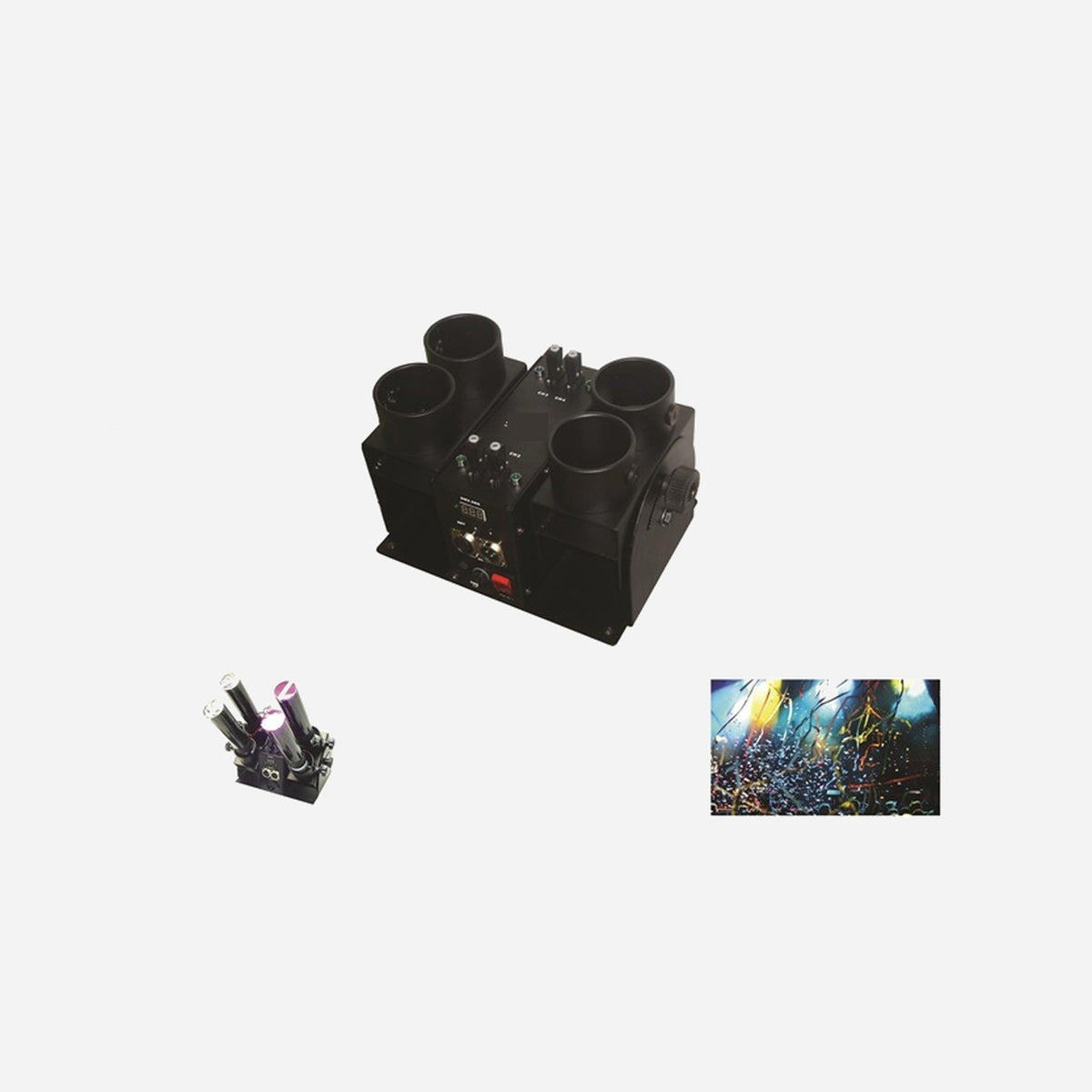 Lanceur compatible DMX 4 canons à confettis électriques 100W 220
