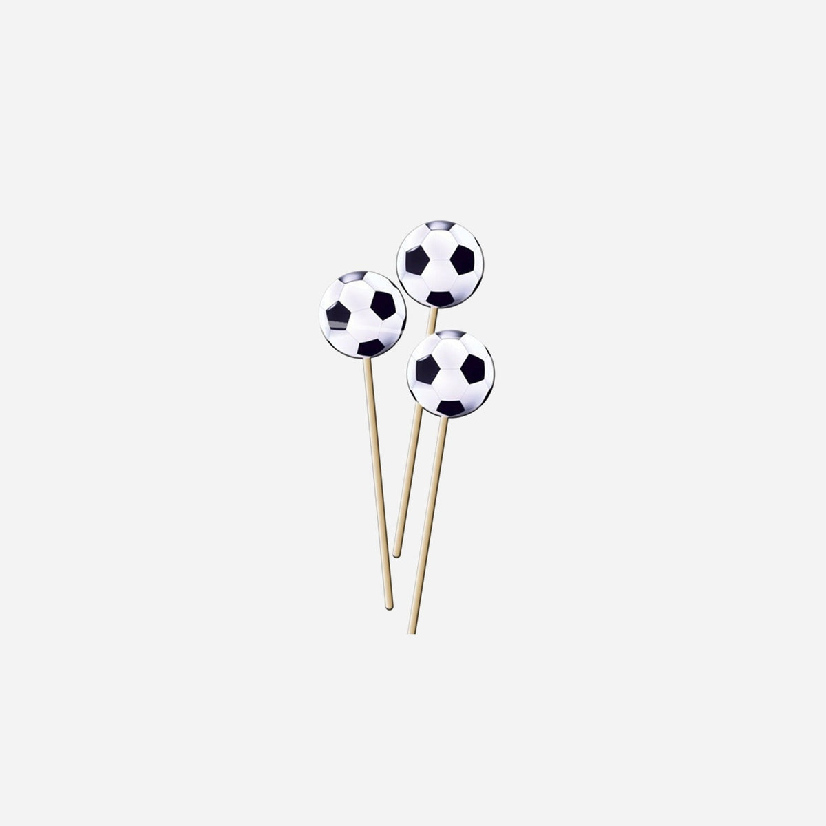 Lot de 8 piques apéritif en bois 21 cm ballon de football