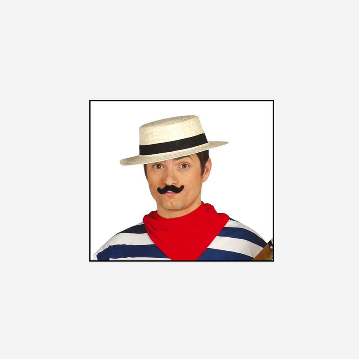 Chapeau gondolier canotier en paille nature adulte