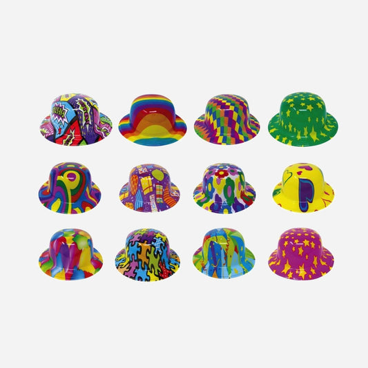 Chapeau melon en PVC glossy assorti 26 × 22 cm