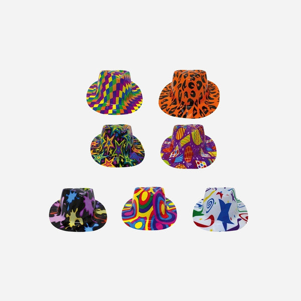 Chapeau trilby en PVC glossy assorti 20 × 17 cm