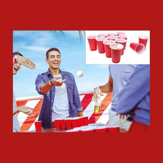 Lot de 12 verres et 15 balles beer pong