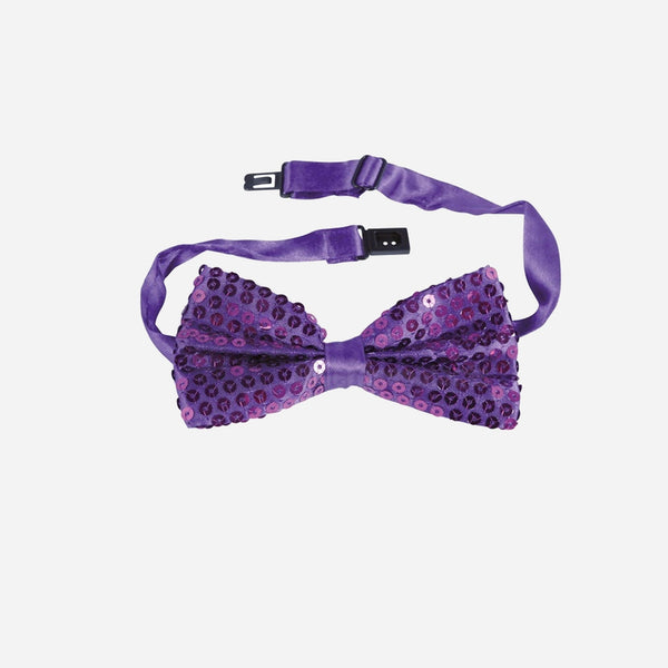 Noeud papillon à sequins lilas 13 × 7 cm