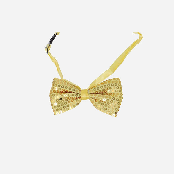 Noeud papillon à sequins or 13 × 7 cm