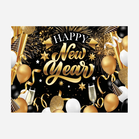 Mur d'image photocall tissu Happy New Year 2.2x1,5 m
