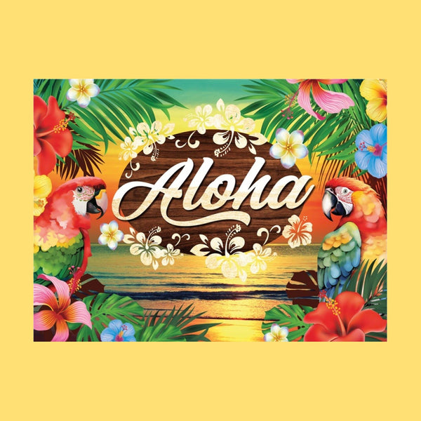 Mur d'image photocall tissu Aloha beach party 2.2x1,5 m
