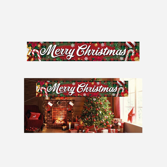 Décoration bandeau de noël Merry Christmas tissu 290 × 50 cm