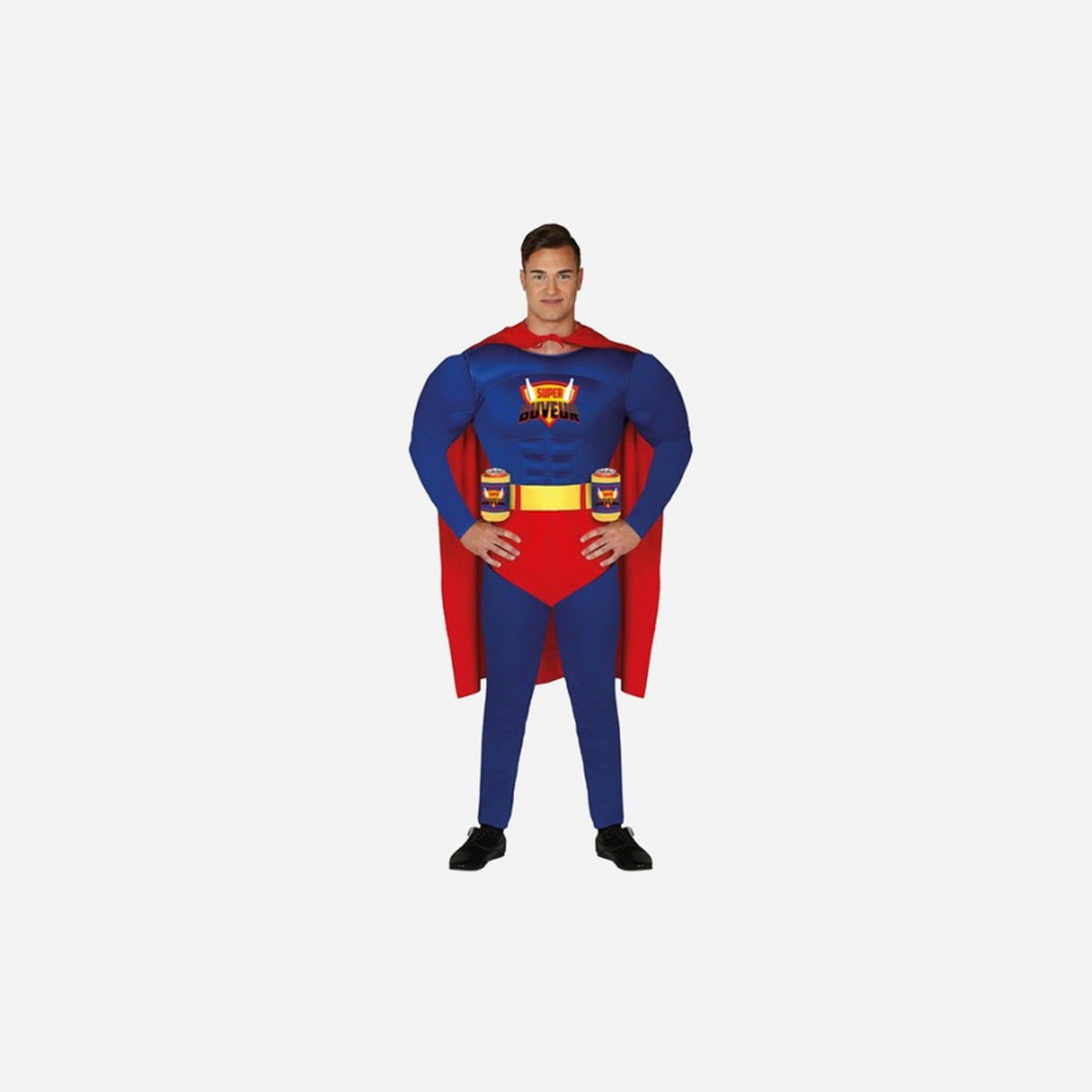 Déguisement gag Super Buveur bleu 3 pièces homme