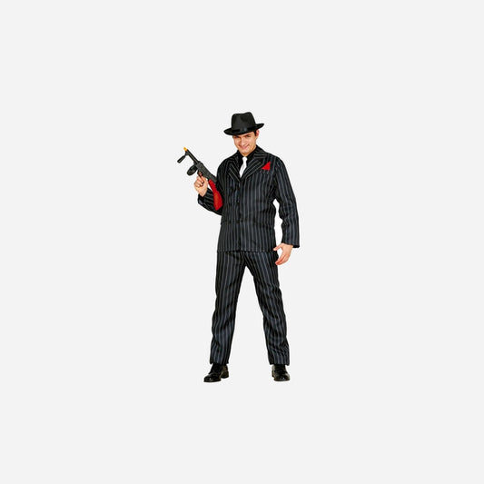 Déguisement gangster noir rayé gris 2 pièces homme Taille XL