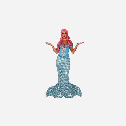 Déguisement de sirène bleu femme