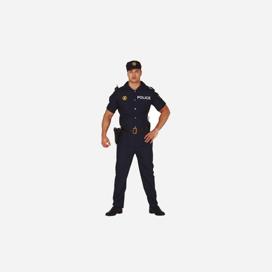 Déguisement policier bleu 3 pièces homme